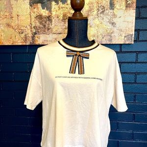 Zara White T-Shirt MEDIUM in great used condition NO STAINS